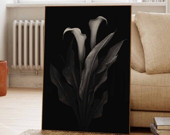 Black and White Lilies Photographic Art - Botanical Art Print
