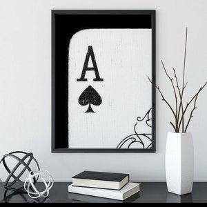 Schwarzweißes Pik-As Spielkarte Poster drucken lassen