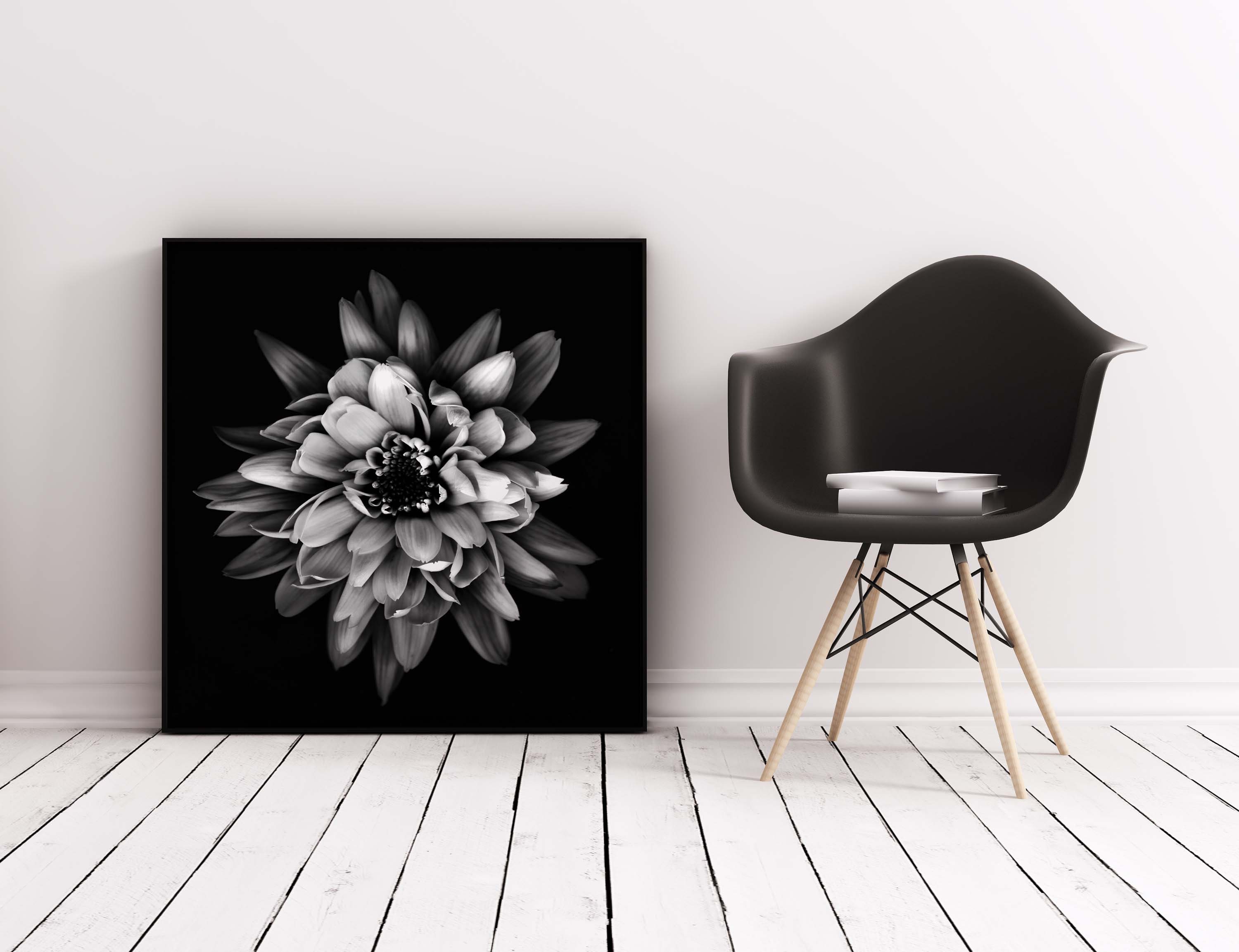 Black and White Floral Wall Art Prints Square Wall Art Large Etsy