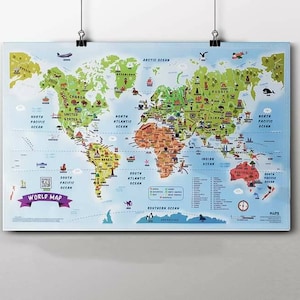 Kinderkarte der Welt
