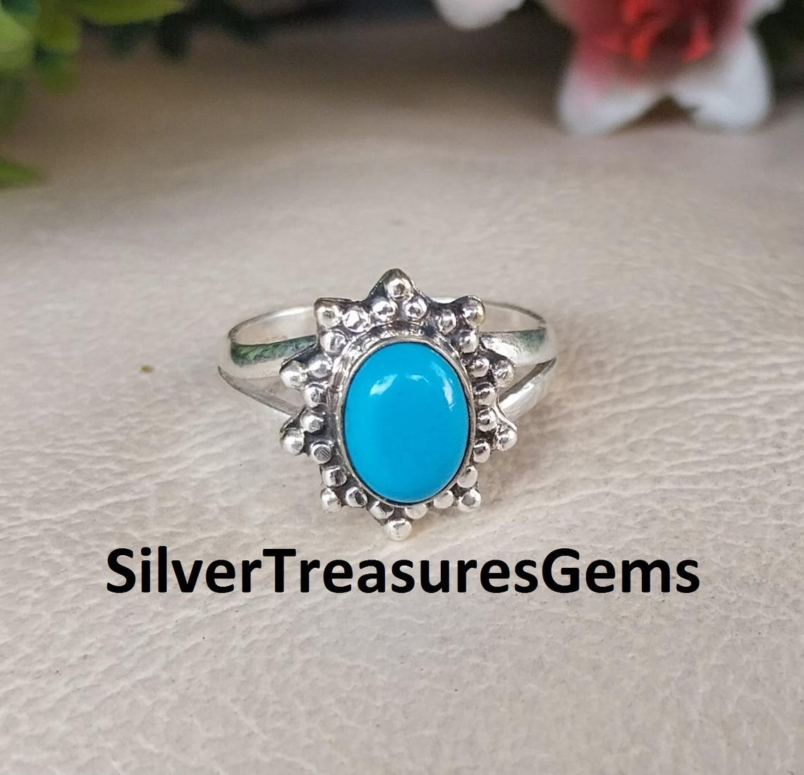 Sleeping Beauty Turquoise Ring Handmade Design Silver Statement Jewelry ...