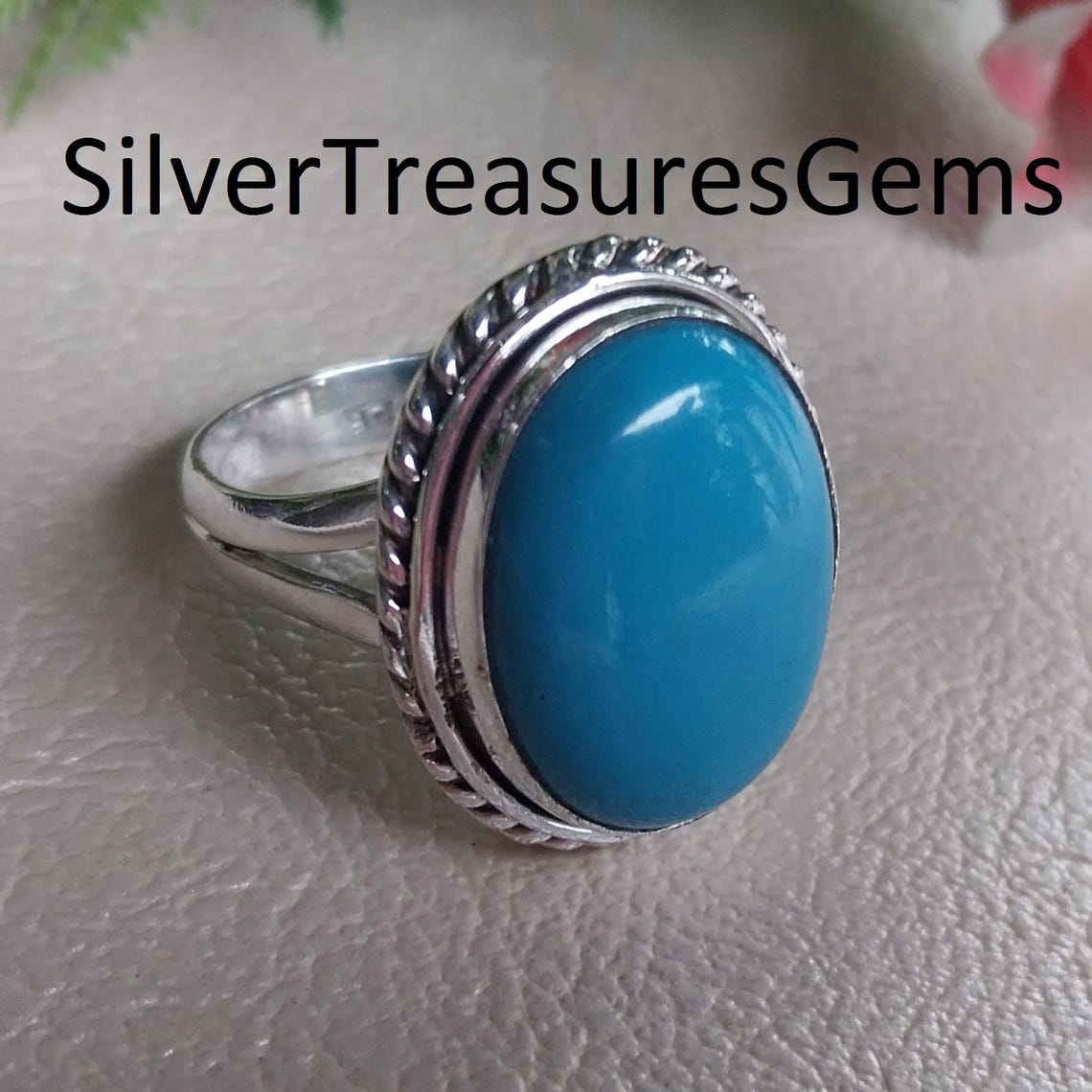 Sleeping Beauty Turquoise Gemstone Ring Handmade 925 Sterling Silver ...