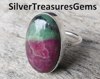 Ruby in Zoisite Ring: Handmade Sterling Silver Gemstone Jewelry