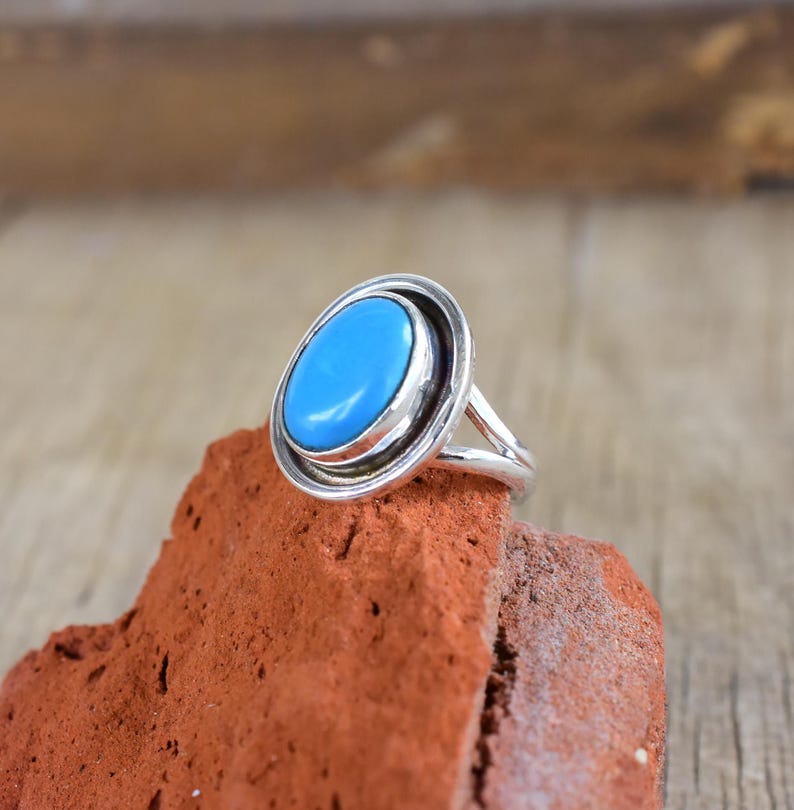Sleeping Beauty Turquoise Ring: Handmade 925 Sterling Silver Statement ...