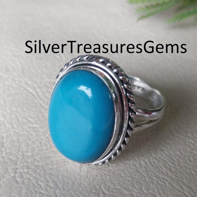 Sleeping Beauty Turquoise Gemstone Ring Handmade 925 Sterling Silver ...