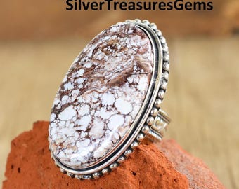 Wild Horse Jasper Gemstone Ring 925 Sterling Silver Handmade Jewelry All Size Available