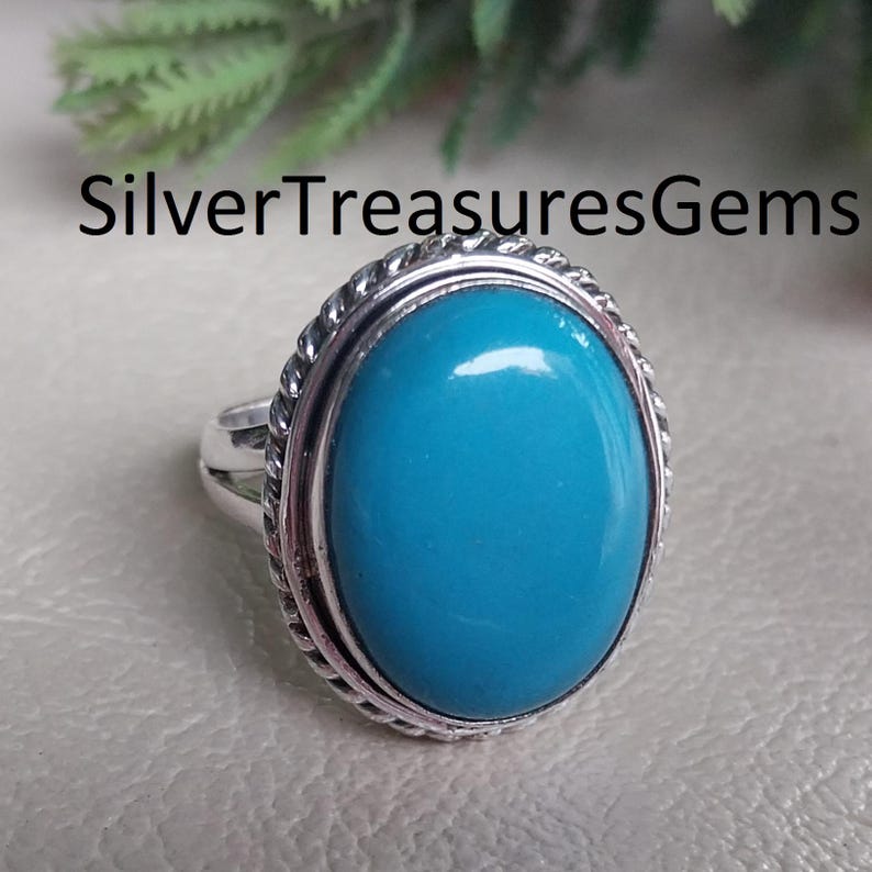 Sleeping Beauty Turquoise Gemstone Ring Handmade 925 Sterling Silver ...