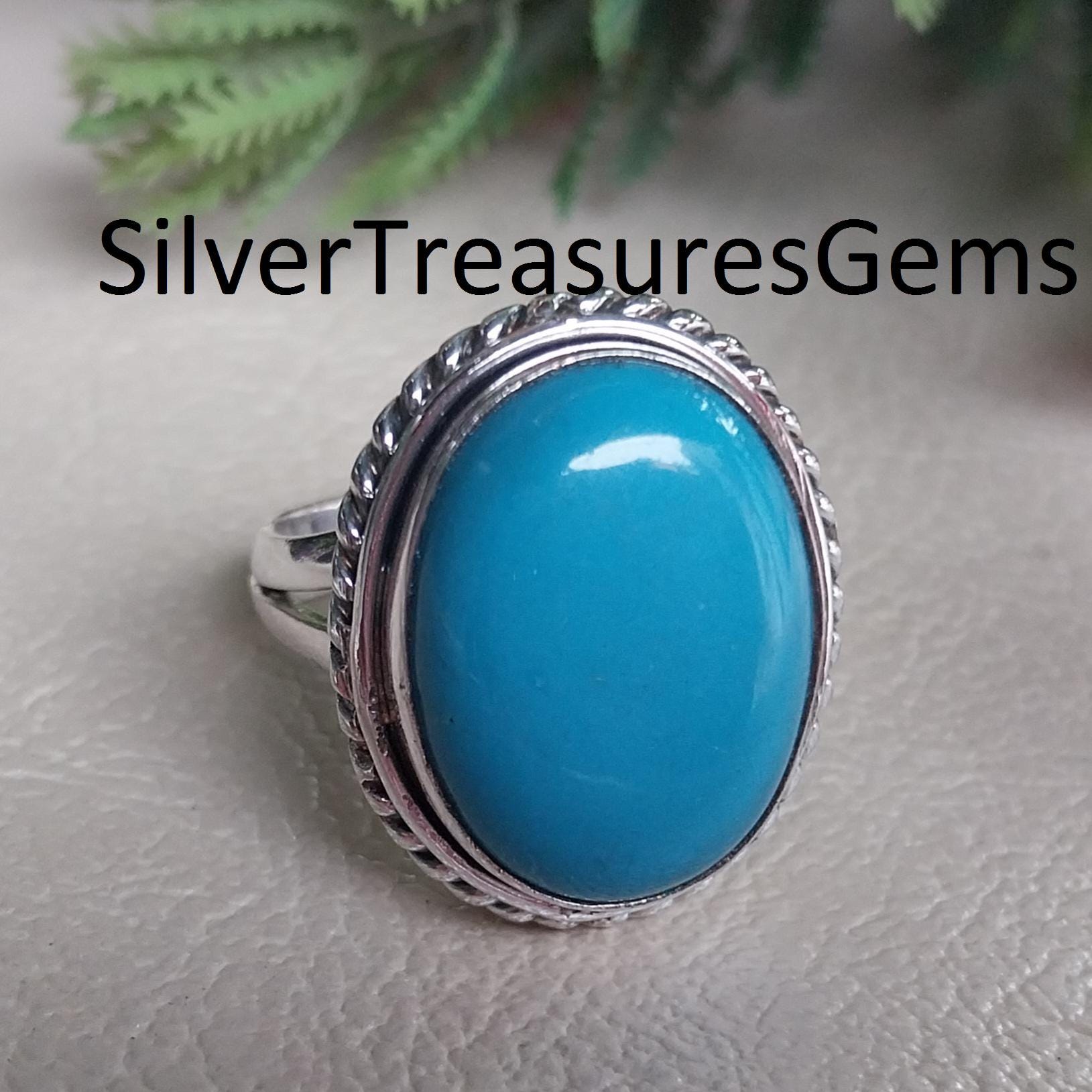 Sleeping Beauty Turquoise Gemstone Ring Handmade 925 Sterling Silver ...