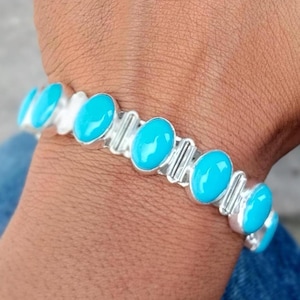 Dornröschen Türkis Armband Verstellbare Sterling Silber Kette