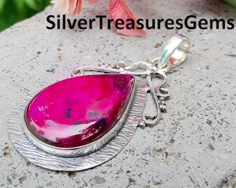 Purple Labradorite Sterling Silver Pendant Necklace: Handmade Gemstone Jewelry