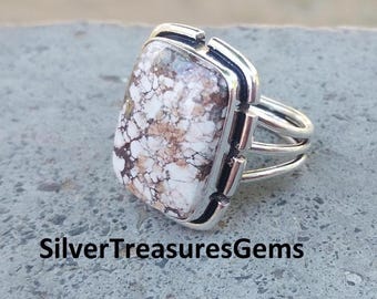 Wildes Pferd Jaspis Ring Handmade 925 Sterling Silber Edelstein Schmuck