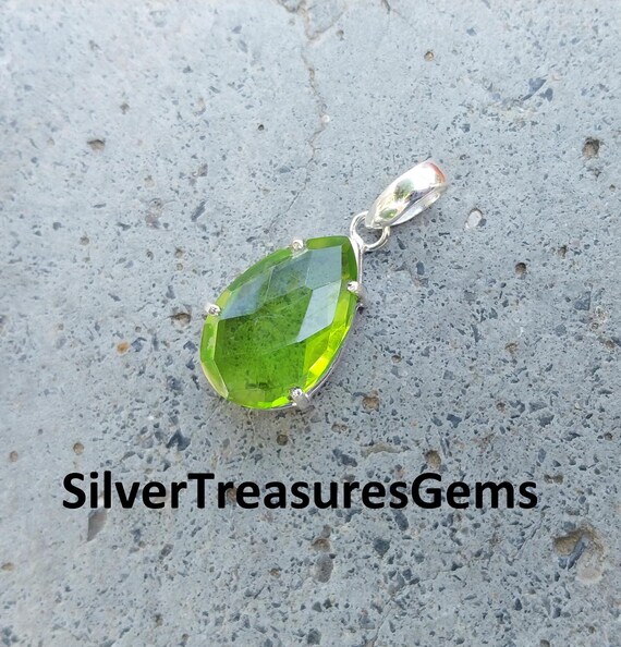 Boucles D'oreilles Argent Sterling & Péridot – Forme Poire, Fait Main, Neuf