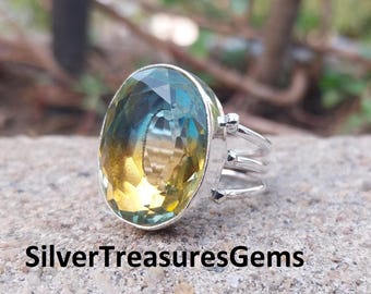 Multi Turmalin Ring: Handgefertigter Edelstein Schmuck aus 925er Silber