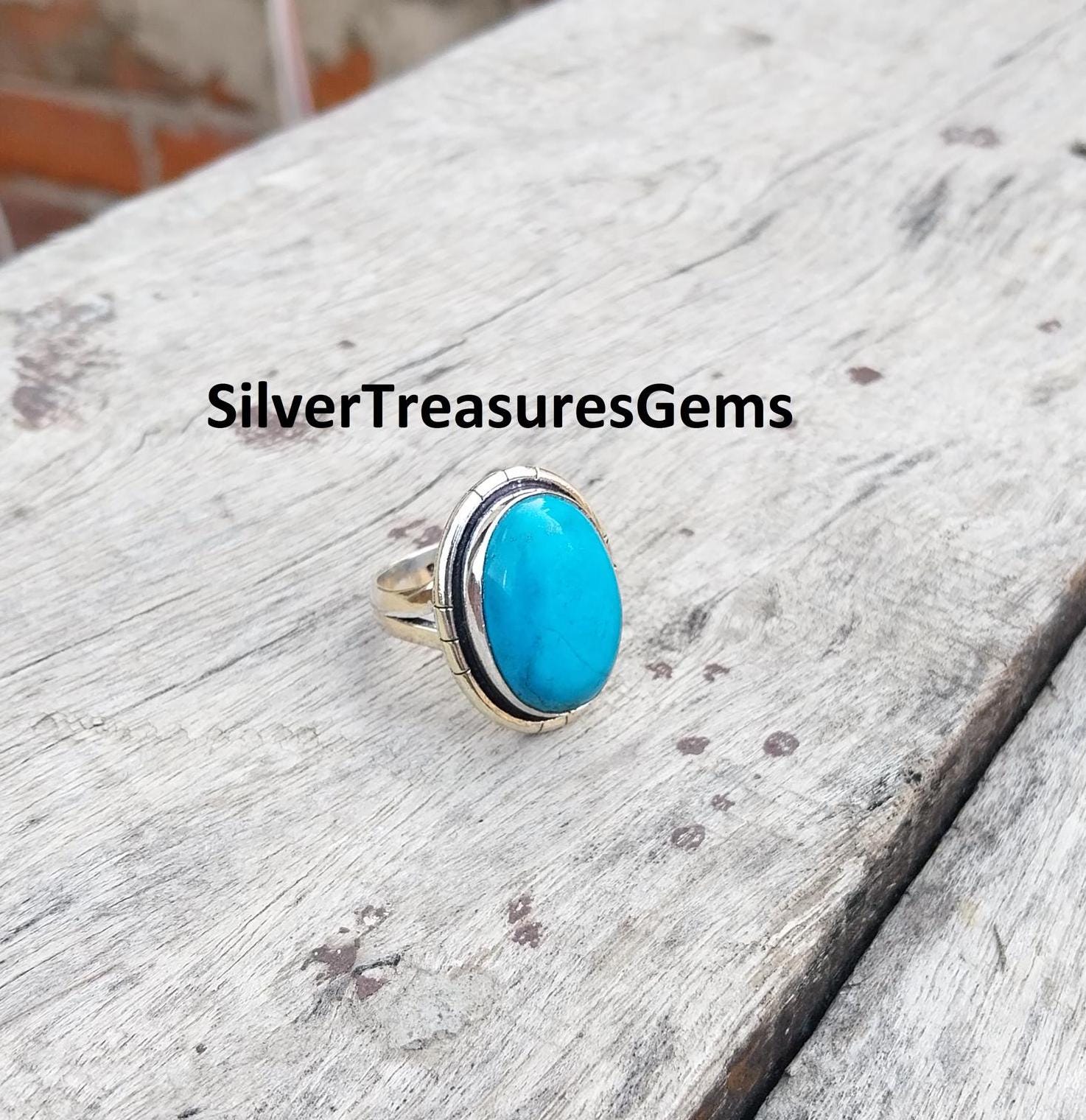 Sleeping Beauty Turquoise Ring: Handmade 925 Sterling Silver Statement ...
