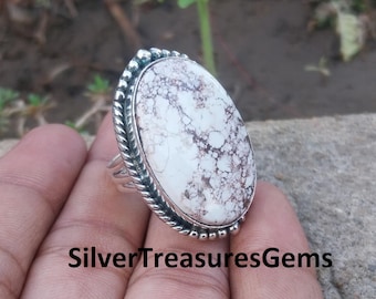Wild Horse Jasper Ring: Handmade 925 Sterling Silver Gemstone Jewelry
