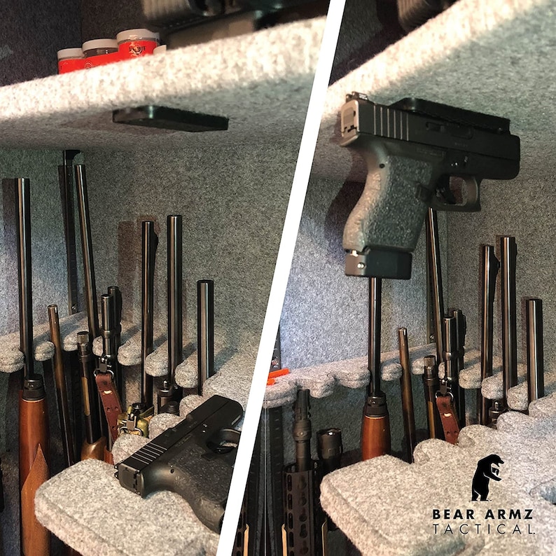 Gun Magnet Mount Vehicle And Home I Rubber Coated w/ Adhesive Backing I For Handgun, Shotgun, Pistol, Truck, Car, Wall, Vault