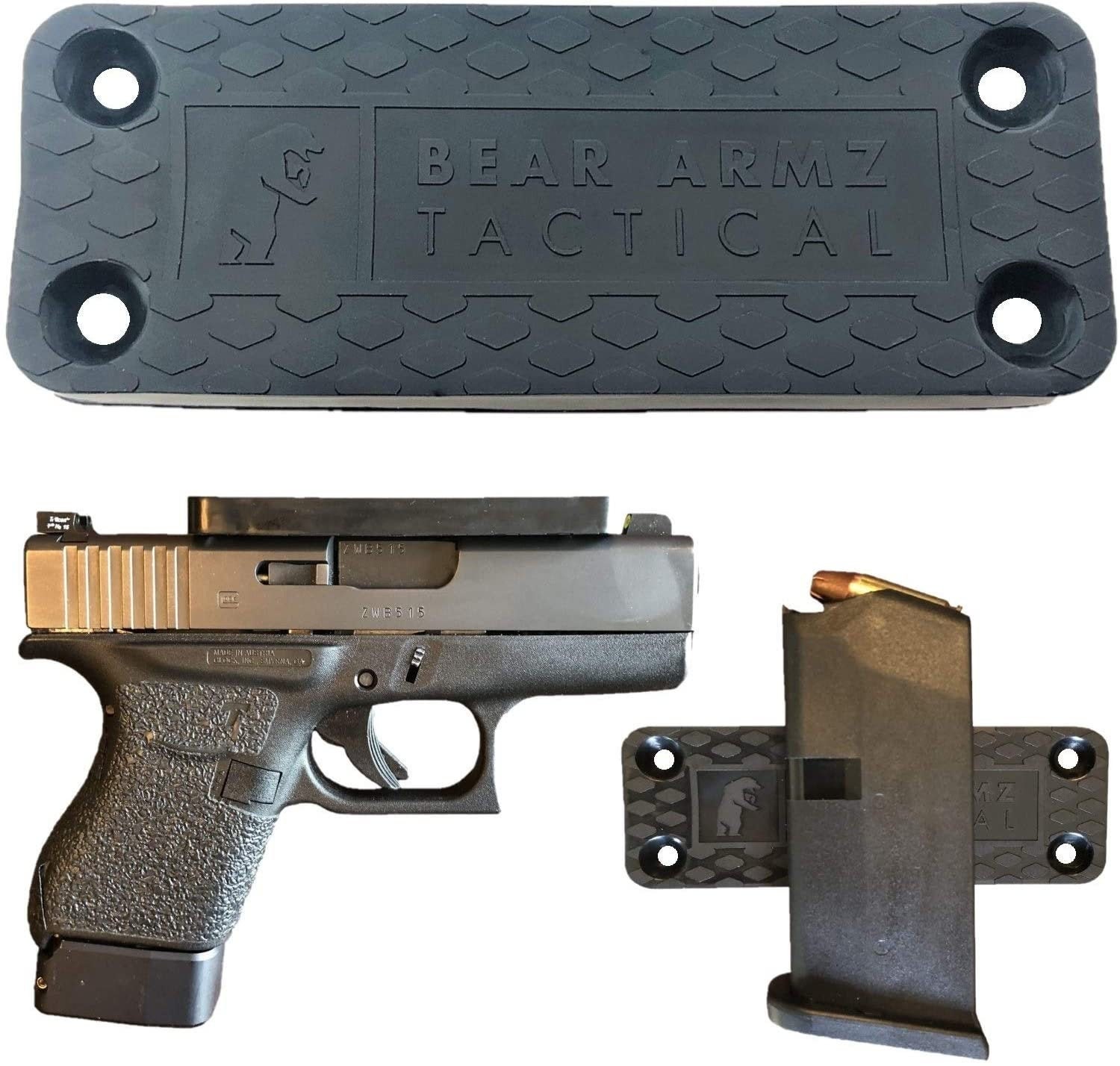 Gun Mount Vehicle and Home I Rubber Coated W/ Adhesive Backing I