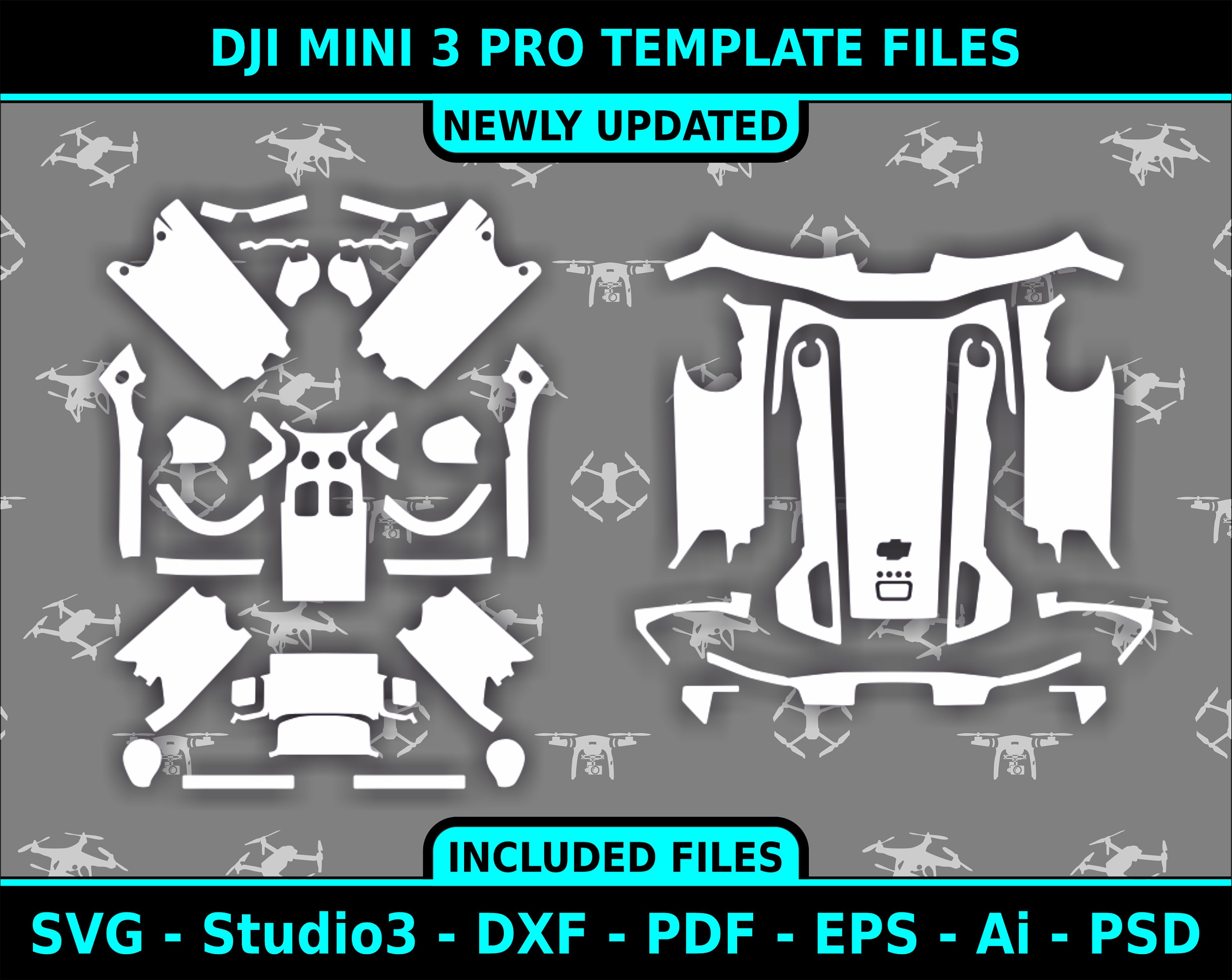 DJI Mini 3 Pro Skin Template File Etsy Australia