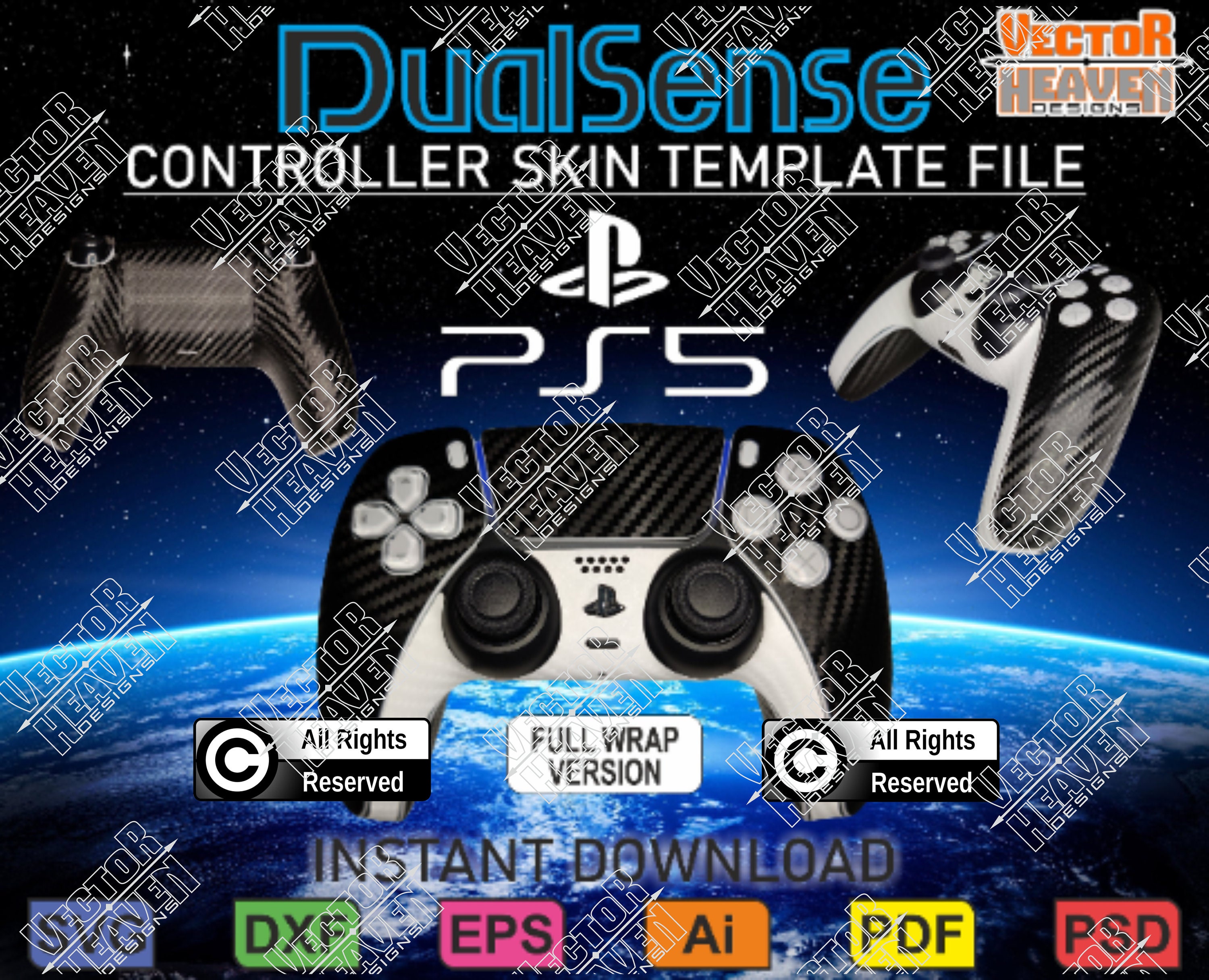 Download Ps5 Playstation 5 Dualsense Controller Device Skin Template Etsy