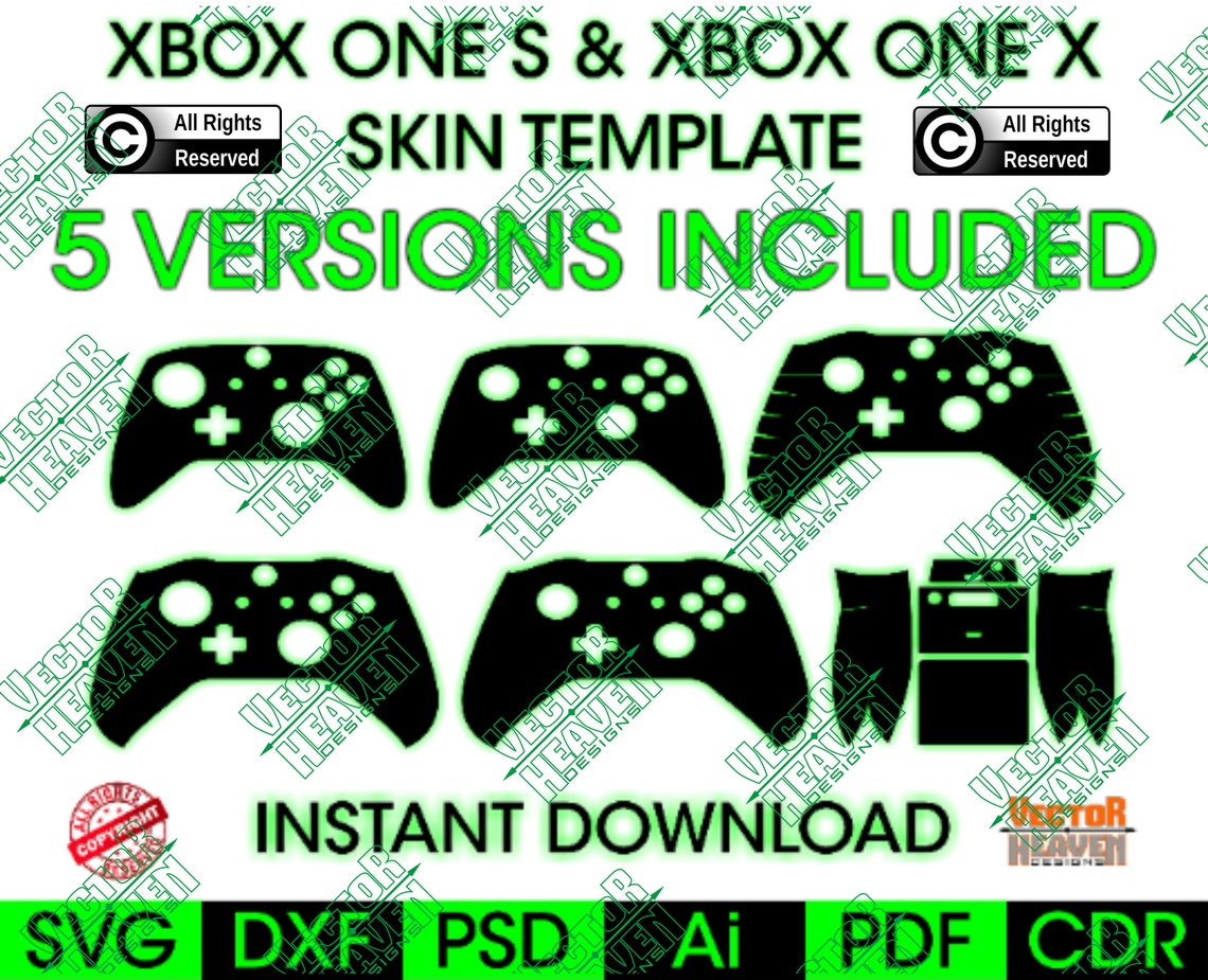 Xbox One S Xbox One X Controller Skin Decal Sticker Template | Etsy