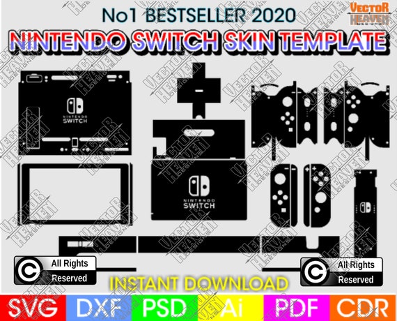 Download Nintendo Switch Skin Template Svg Cut File Diy Wrap Sticker Etsy