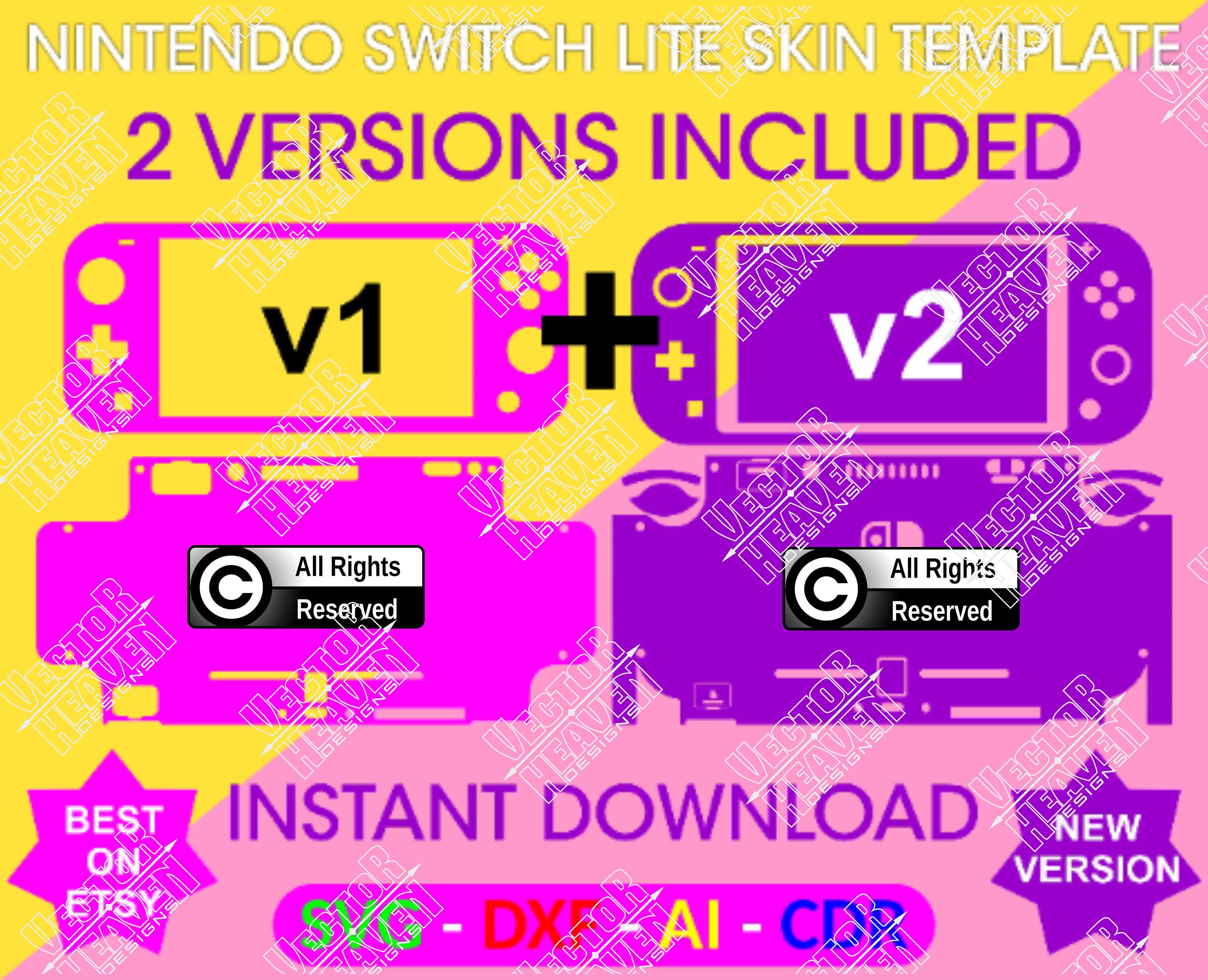Download Nintendo Switch Lite Console Skin Template 2 Versions Svg Dxf Etsy