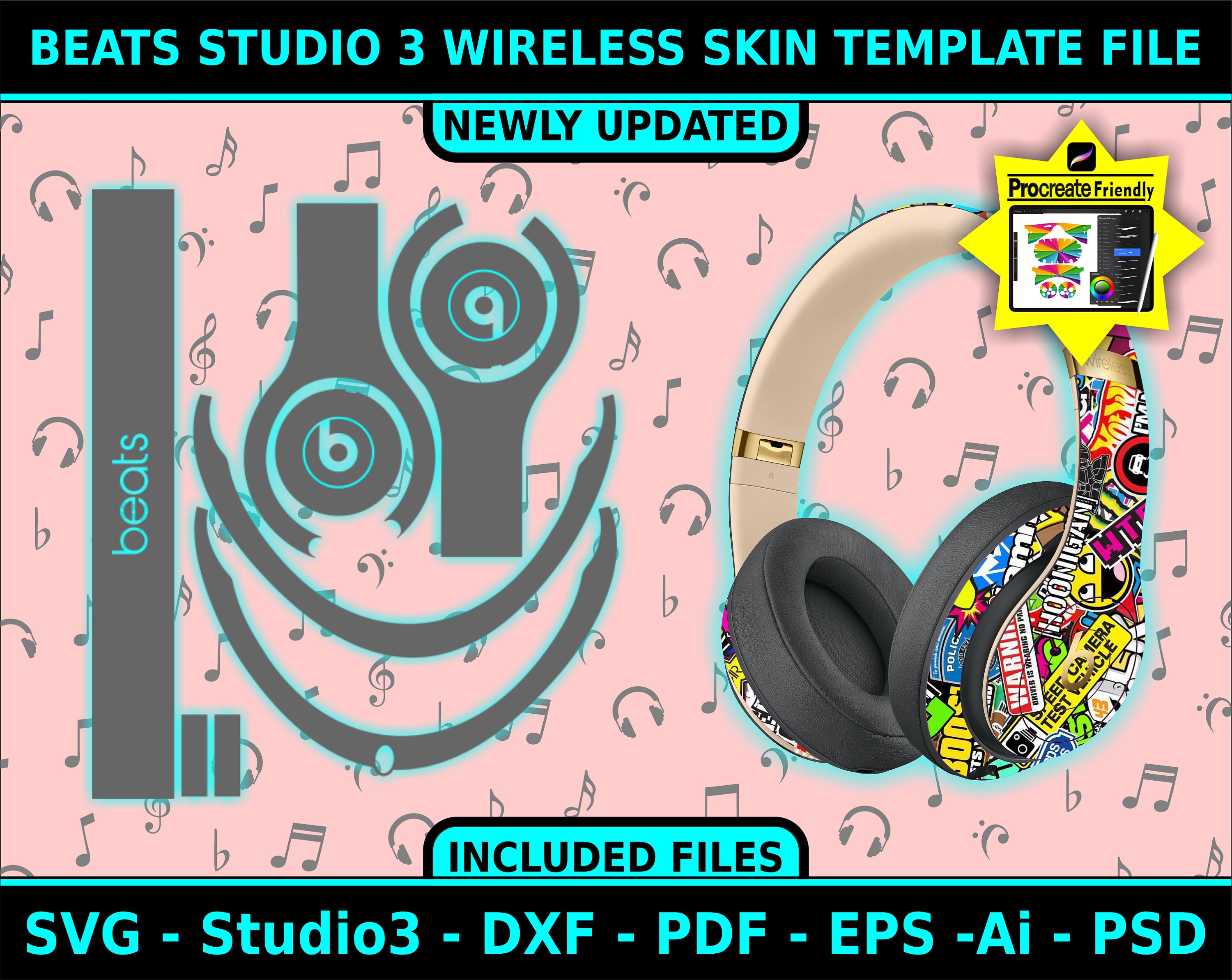 Beats Studio 3 Wireless Skin - Pink Crush | DecalGirl