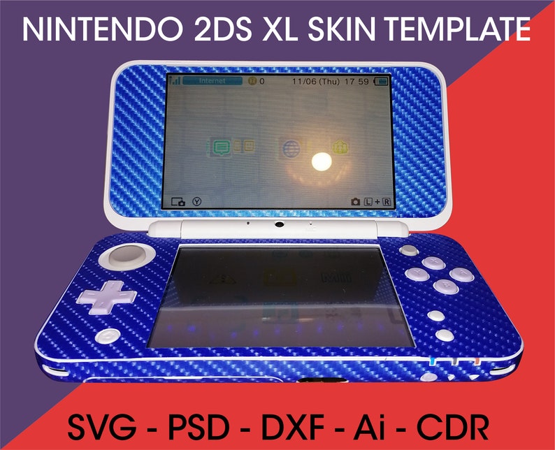 New Nintendo 2DS XL Skin Template SVG Cut File DIY Wrap | Etsy