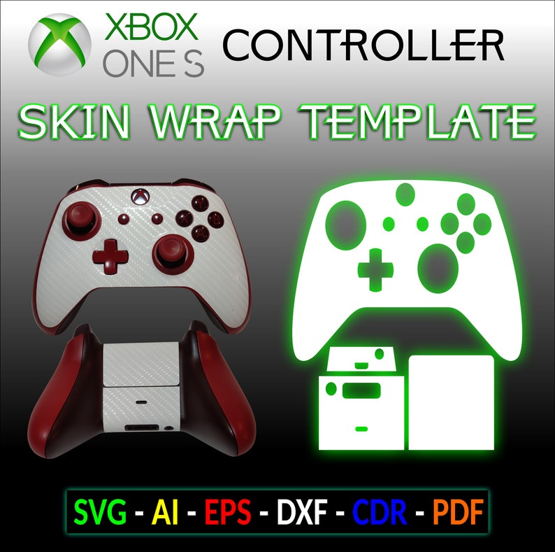 Download Xbox One S Xbox one X Controller Skin Template File SVG ...