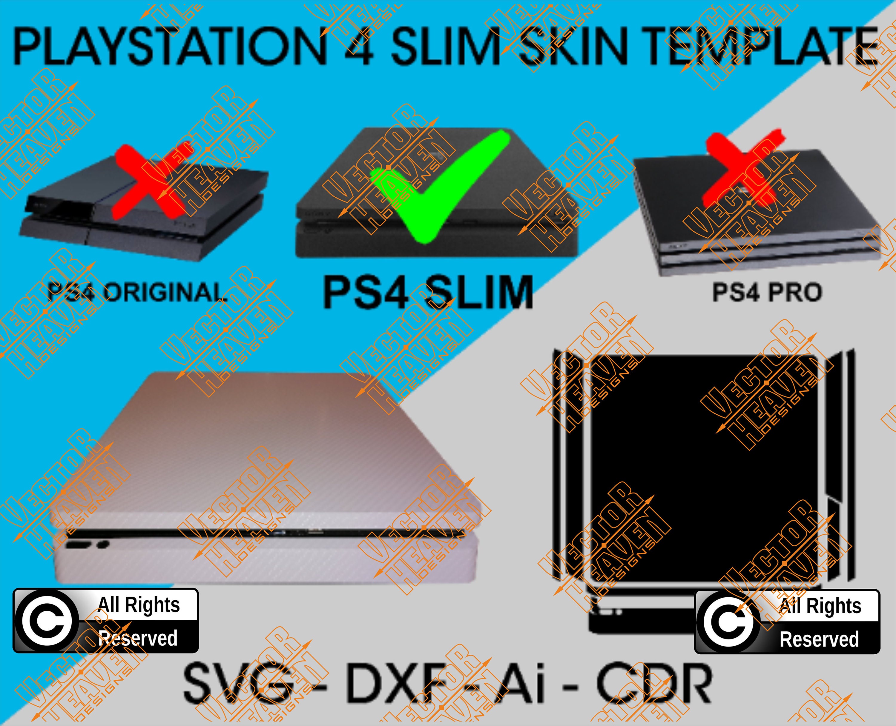 Download Ps4 Slim Playstation 4 Console Skin Device Template File Svg Etsy
