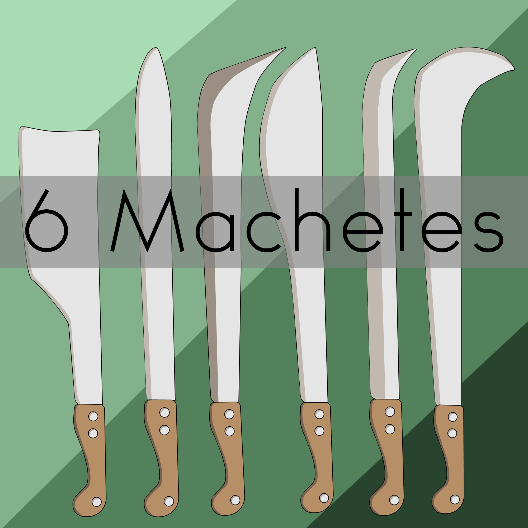 6 Machetes transparente vector clip art Etsy