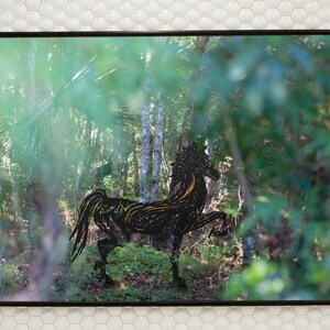 Horse of course signed print