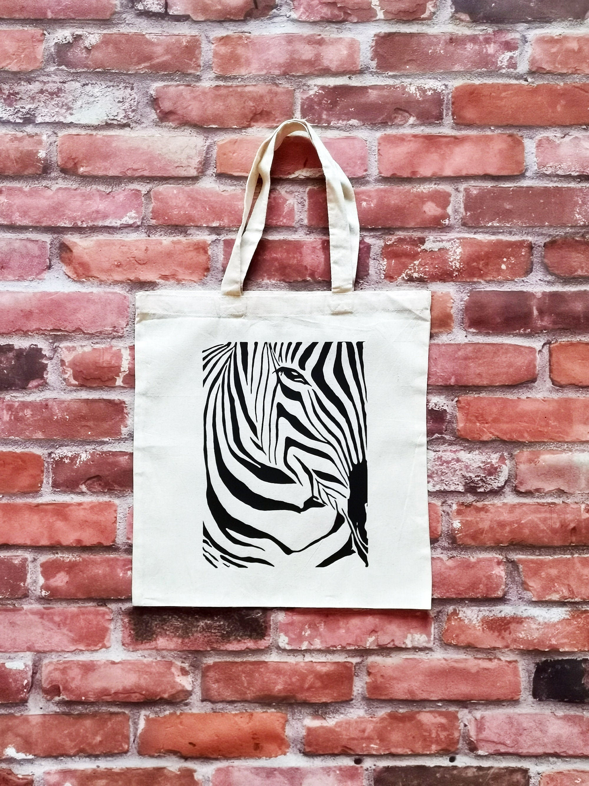ZEBRA Natural Tote Bag Etsy