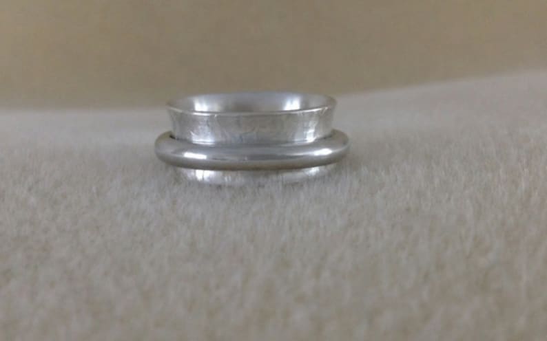Sterling Silver Ring Hammered ring Thumb Ring Spinner Ring Fidget Ring Worry Ring Sterling Silver 925