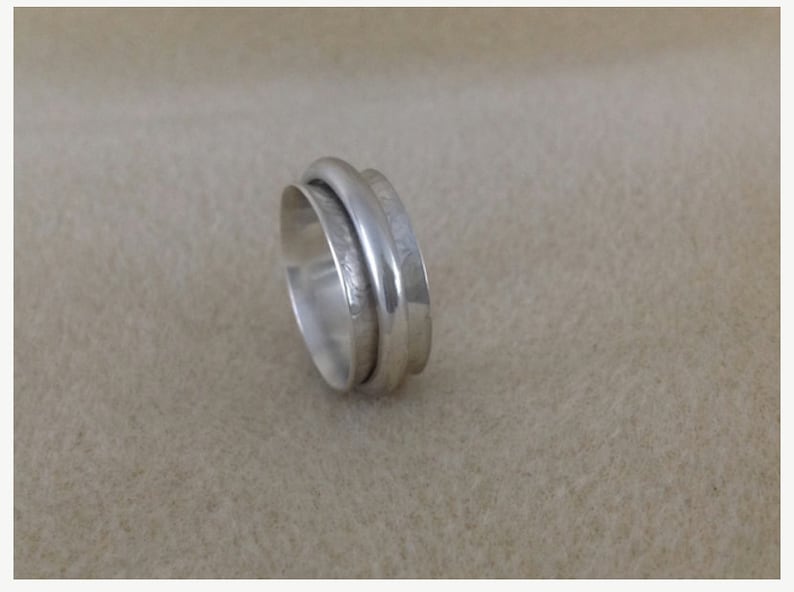 Sterling Silver Ring Hammered ring Thumb Ring Spinner Ring Fidget Ring Worry Ring Sterling Silver 925
