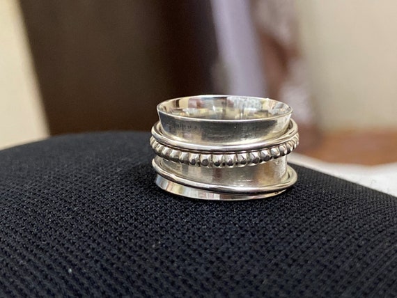 Bague danxiété Pandora Bagues Silver Fidget Spinner Ring Pour - Etsy France