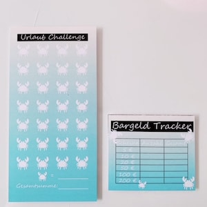 Set Cancer 1 x Cash Tracker and 1 x Holiday Badge for A6 Budget Binder