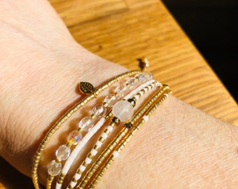 Multi-row Miyuki bead bracelet.