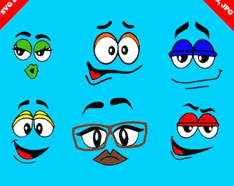 M And M Face Svg Etsy