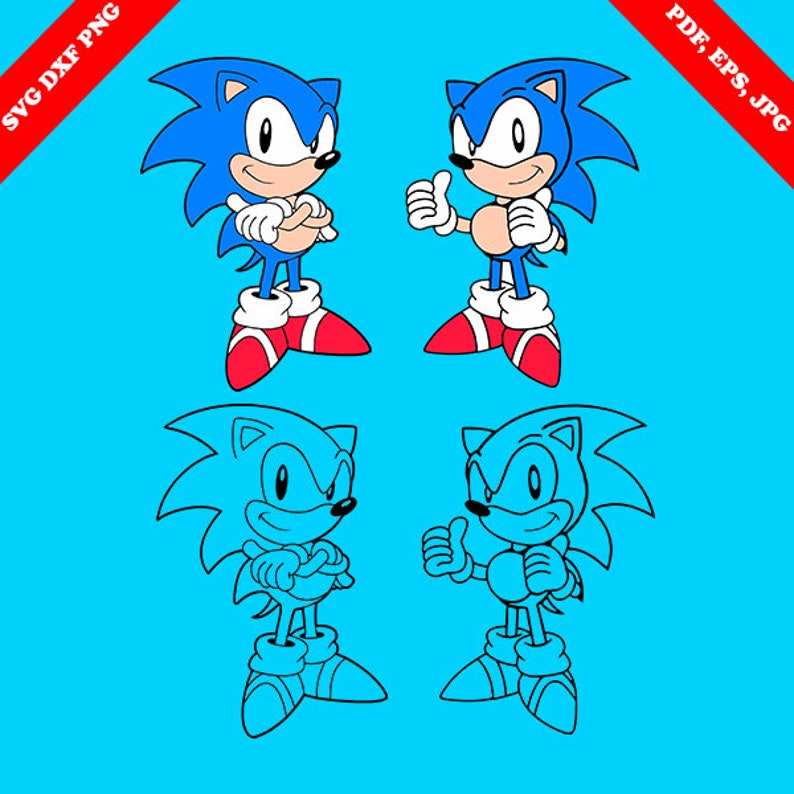 Download Sonic SVG svg png jpg eps pdf dxf for Cricut | Etsy