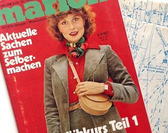 MARION Modejournal für Selbstschneiderinnen  Vintage Nähzeitschrift Modezeitschrift Modemagazin mit Schnittmustern  -  Oktober 1976