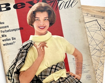 BEYER MODE Vintage Nähzeitschrift Modemagazin mit Schnittmustern - September 1960