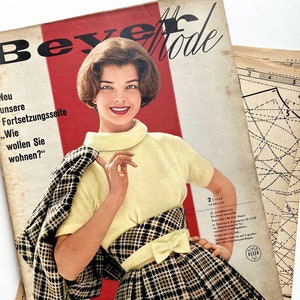 BEYER MODE Vintage Nähzeitschrift Modemagazin mit Schnittmustern - September 1960