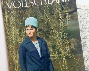 VOLLSCHLANK Vintage Nähzeitschrift Modezeitschrift Modemagazin mit Schnittmustern - 1960er Jahre