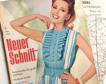 NEUER SCHNITT Vintage Nähzeitschrift Modezeitschrift Modemagazin mit Schnittmustern - Mai 1963