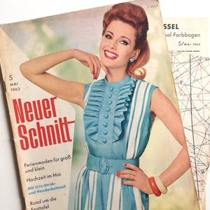 NEUER SCHNITT Vintage Nähzeitschrift Modezeitschrift Modemagazin mit Schnittmustern - Mai 1963