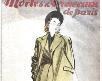 MODES & TRAVAUX französische vintage Modezeitschrift Handarbeitsheft mit Strickanleitungen - Nr. 562 - September 1947
