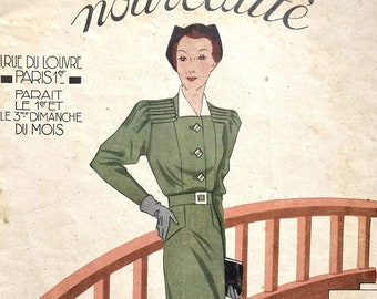 NOUVEAUTÉ französische vintage Modezeitschrift Modemagazin Frauenzeitschrift  - Nr. 13/Oktober 1935