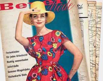 BEYER MODE Vintage Nähzeitschrift Modemagazin mit Schnittmustern - Juli 1960