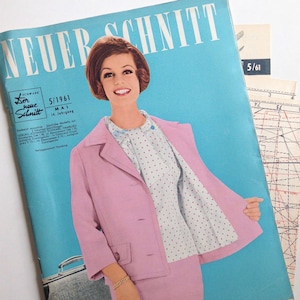 NEUER SCHNITT Vintage Nähzeitschrift Modezeitschrift Modemagazin mit Schnittmustern - Mai 1961